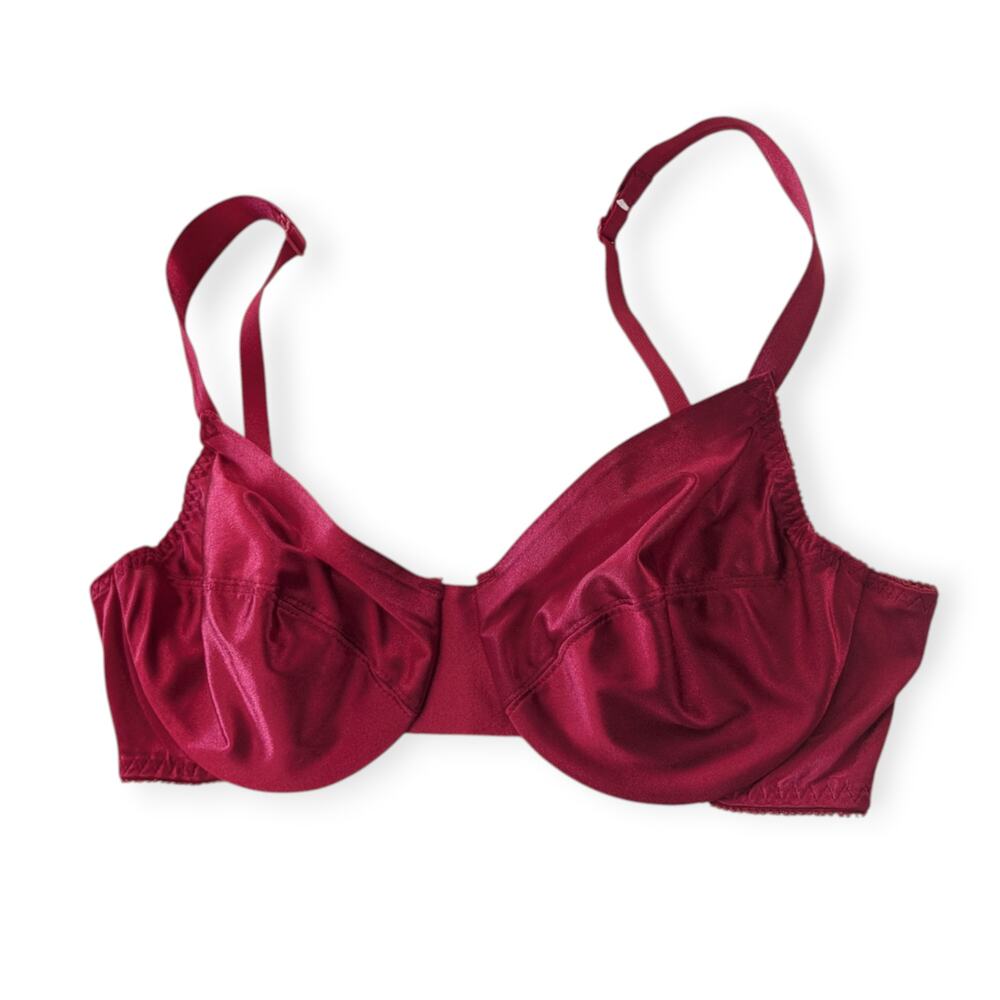 90s Ruby Satin Bra ~ 36C